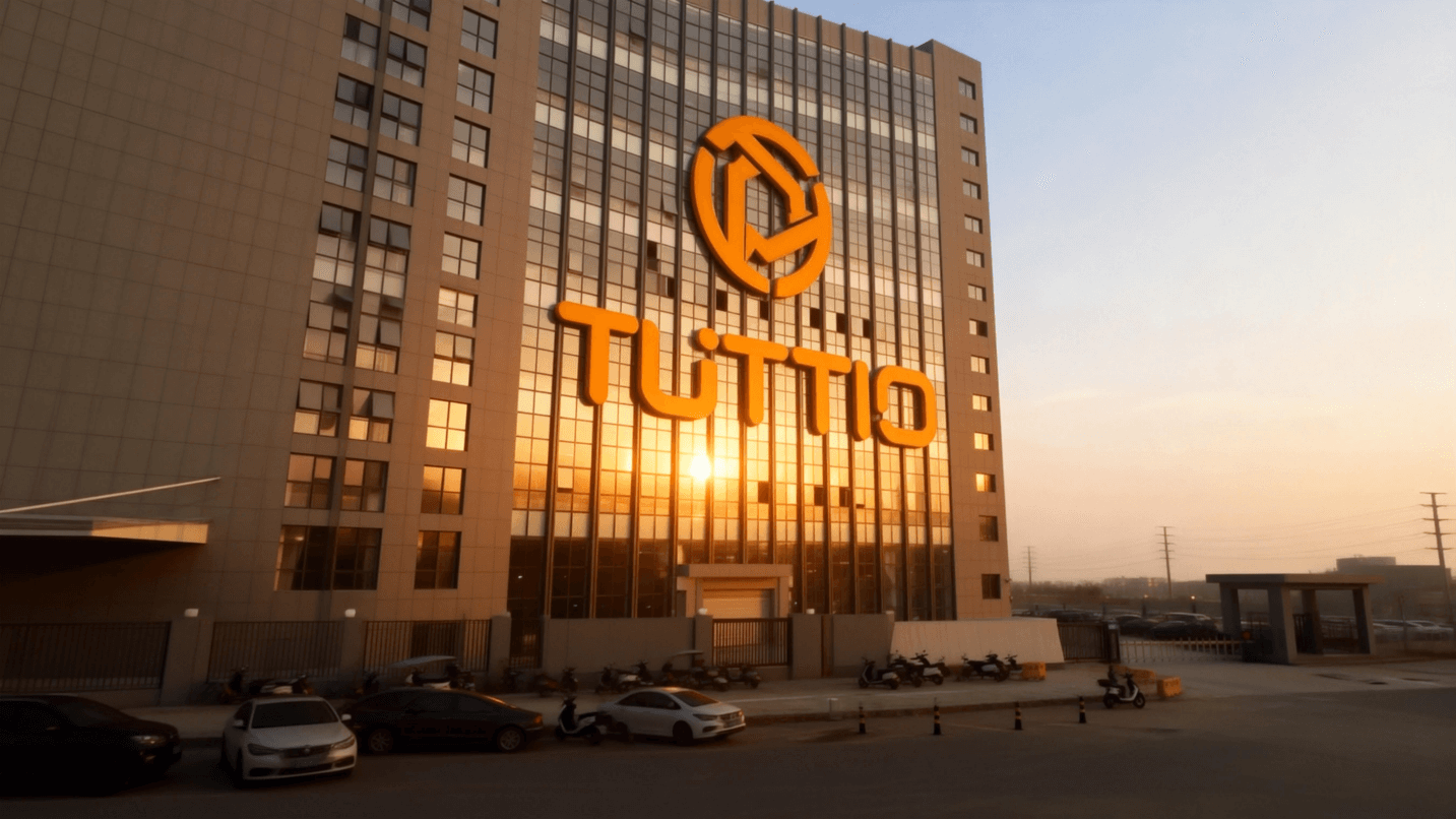 Exterior view of Tuttio manufacturing facility, showcasing factory-direct production and operations
