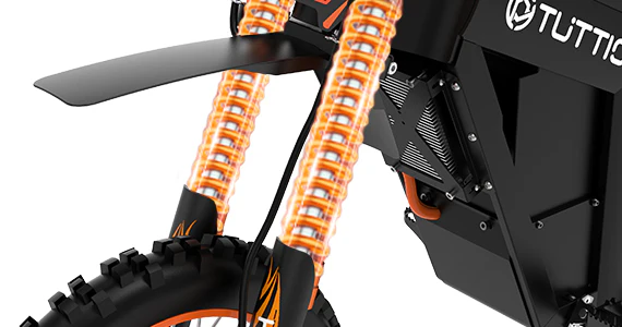 Absorbs shocks for a smooth, stable ride.