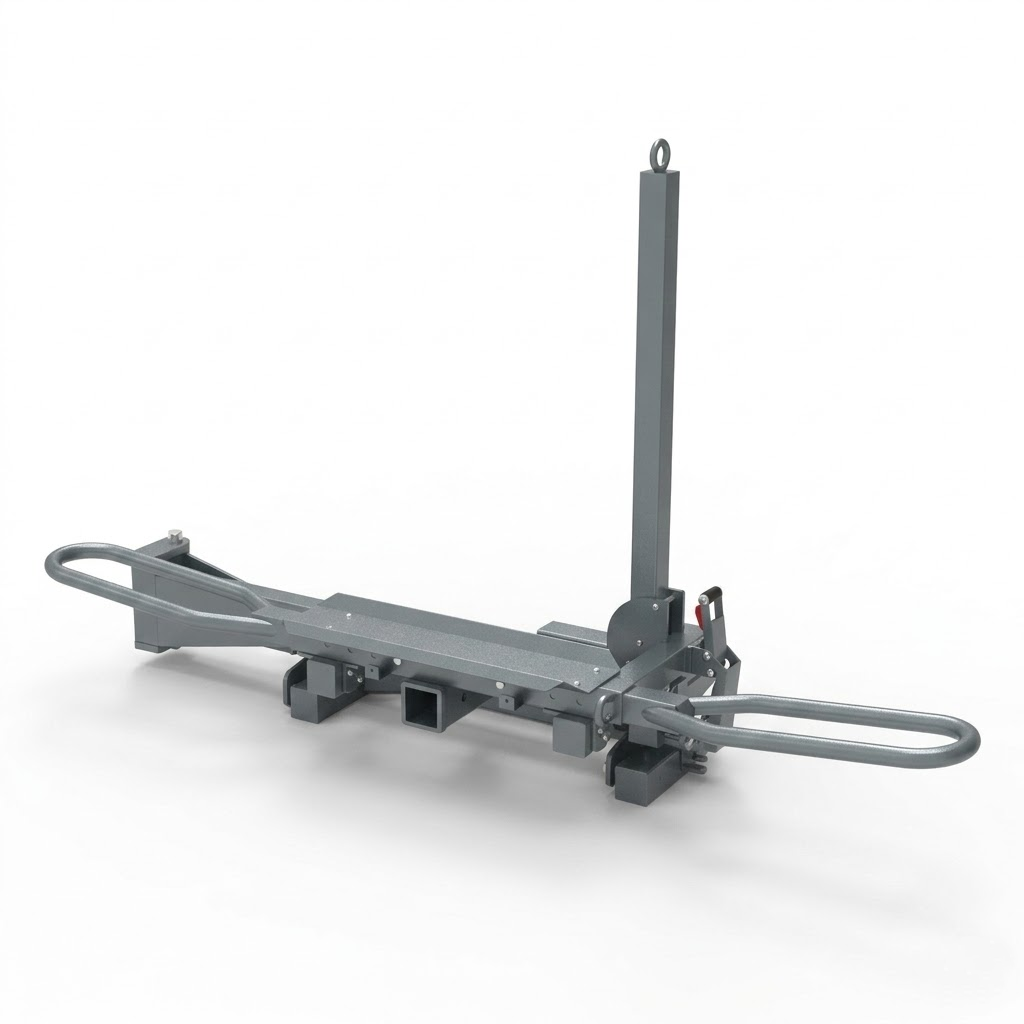 Heavy-duty hitch mounted e-bike and motorcycle carrier rack made of reinforced steel with wheel chock design
