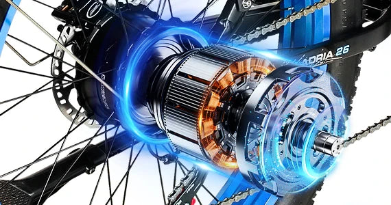 Tuttio Adria26 rear motor system illustration with chain, spokes, and internal motor detail